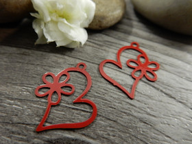 Sydänriipus, 18x16mm, punainen, 1kpl