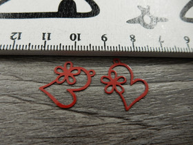 Sydänriipus, 18x16mm, punainen, 1kpl