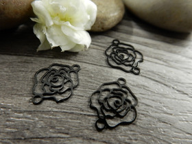 Kukkariipus/linkki, 13x10mm, musta, 1kpl