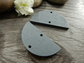 Puuriipus puoliympyrä/linkki, 31x15mm, harmaa, 1kpl