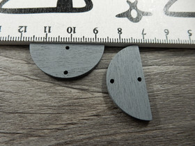 Puuriipus puoliympyrä/linkki, 31x15mm, harmaa, 1kpl