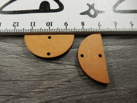 Puuriipus puoliympyrä/linkki, 31x15mm, ruskea, 1kpl