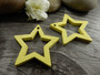 Puuriipus tähti, 24x25mm, keltainen, 1kpl