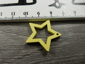 Puuriipus tähti, 24x25mm, keltainen, 1kpl