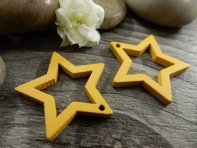 Puuriipus tähti, 24x25mm, tummankeltainen, 1kpl