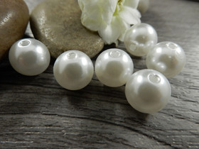 Akryylihelmi, 10mm, valkoinen, 20kpl