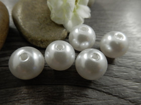 Akryylihelmi, 12mm, valkoinen, 10kpl