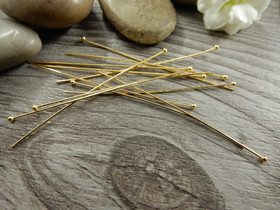 Korupiikki pallopää, 50x0.6mm, kulta, 50kpl