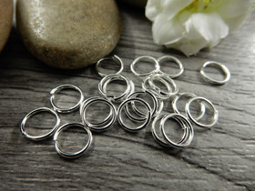 Välirengas, 6x0.8mm, avattava, kirkashopea, 100kpl