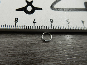 Välirengas, 6x0.8mm, avattava, kirkashopea, 100kpl