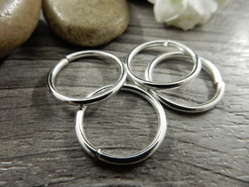 Välirengas, 16x1.5mm, avattava, kirkashopea, 10kpl