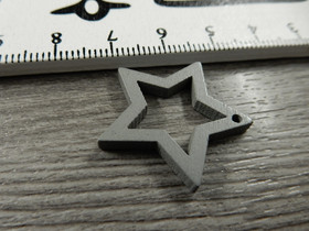 Puuriipus tähti, 24x25mm, harmaa, 1kpl