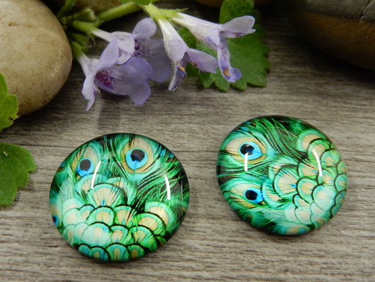 Kapussi sulka, 20mm, vihreä, 1kpl