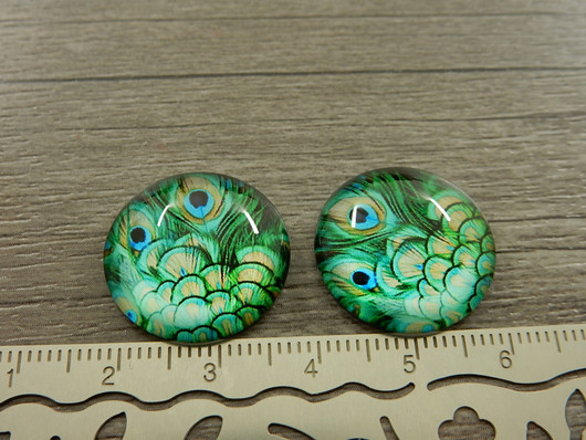 Kapussi sulka, 20mm, vihreä, 1kpl