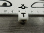 Kirjainhelmi T, 12mm, valkoinen, 1kpl