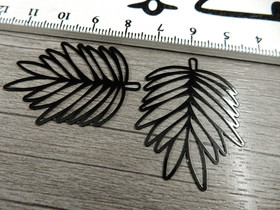 Lehtiriipus, 38x28mm, musta, 1kpl