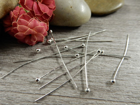 Korupiikki pallopää, 30x0,4mm, kirkashopea, 100kpl