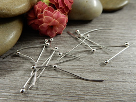 Korupiikki pallopää, 18x0.5mm, kirkashopea, 100kpl