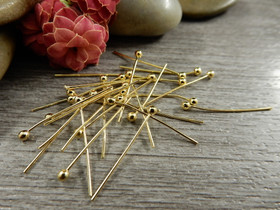 Korupiikki pallopää, 20x0.4mm, kulta, 100kpl