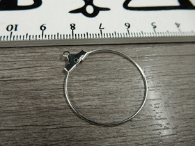 Korukehys ympyrä, 25x0.6mm, kirkashopea, 2kpl