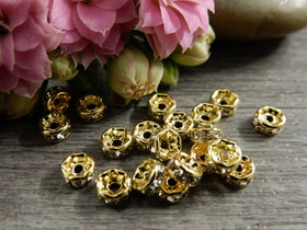 Rondelli strassi, 4mm, kulta, 20kpl