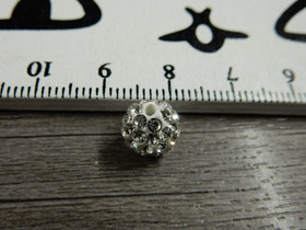 Shamballa helmi, 8mm, kirkas, 1kpl