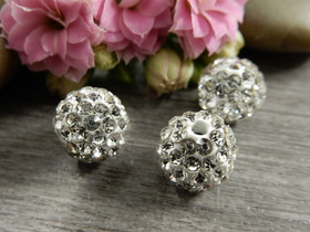 Shamballa helmi, 10mm, kirkas, 1kpl