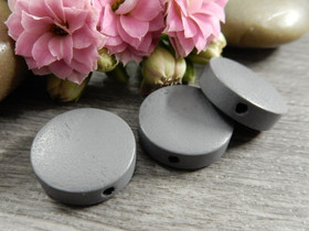 Puuhelmi, 15mm, harmaa, 10kpl