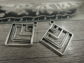 Neliöriipus/linkki, 18x28mm, kromi, 1kpl