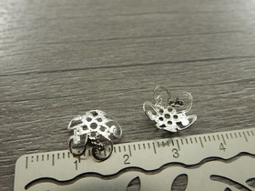 Helmihattu kuperakukka, 10mm, kirkashopea, 20kpl