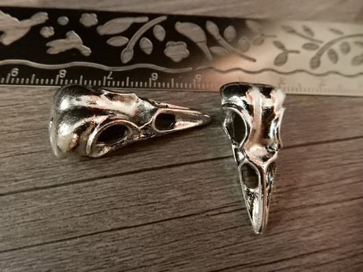 Kalloriipus/metallihelmi, 32x14mm, kromi, 1kpl