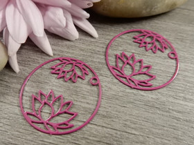 Kukkariipus lotus/linkki, 27mm, fuksia, 1kpl