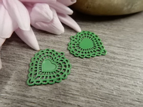 Sydänriipus, 15x14mm, vihreä, 1kpl