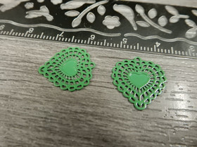 Sydänriipus, 15x14mm, vihreä, 1kpl
