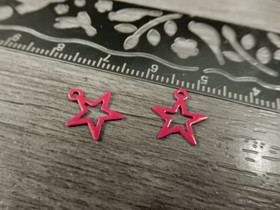 Tähtiriipus, 11x10mm, pinkki, 1kpl