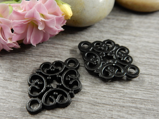Riipus/linkki kuvio, 20x13mm, musta, 1kpl