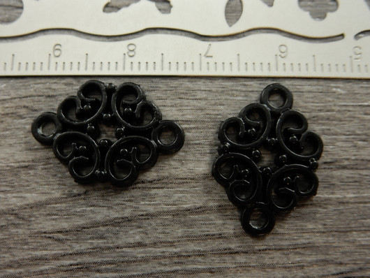 Riipus/linkki kuvio, 20x13mm, musta, 1kpl