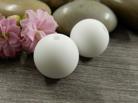 Silikonihelmi, 15mm, valkoinen, 1kpl