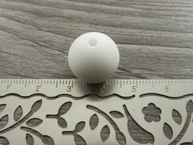 Silikonihelmi, 15mm, valkoinen, 1kpl