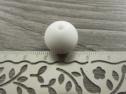 Silikonihelmi, 15mm, valkoinen, 1kpl