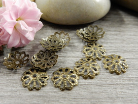 Helmihattu kukka, 8mm, pronssi, 20kpl