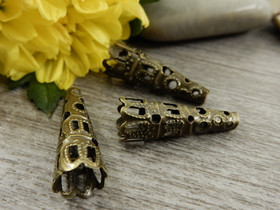 Helmihattu filigraani, 23x9mm, pronssi, 10kpl