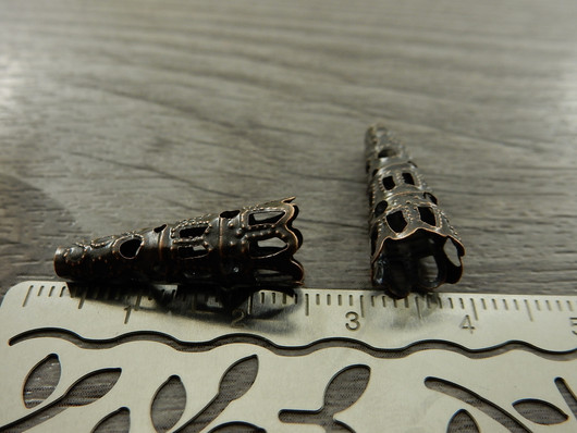 Helmihattu filigraani, 23x9mm, kupari, 10kpl