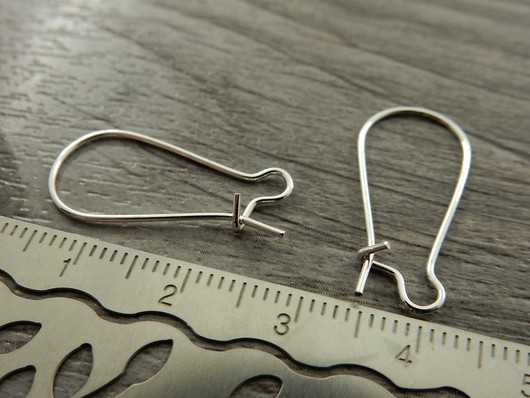 Korvakorukoukku, 24x10mm, kirkashopea, 10paria