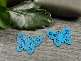 Perhonenriipus, 12x14mm, turkoosi, 1kpl