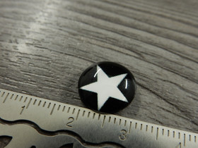 Kapussi tähti, 12mm, musta-valkoinen, 1kpl
