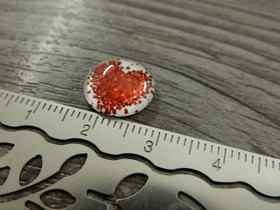 Kapussi sydän, 12mm, punainen-valkoinen, 1kpl