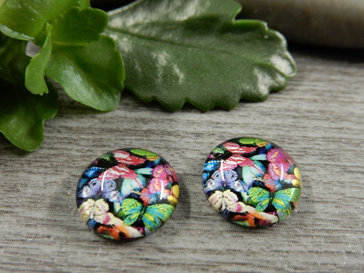 Kapussi perhoset, 12mm, moniväri, 1kpl