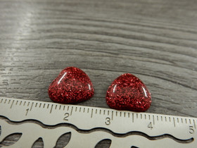 Kapussi glitter sydän, 12x12mm, punainen, 1kpl