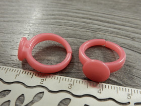 Sormuspohja, n.14mm,  9mm, lasten, pinkki, 1kpl
